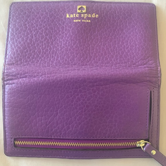 Kate Spade leather wallet purple and cream - Picture 9 of 16